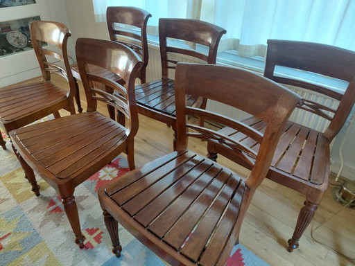 6 bellissime sedie da pranzo in teak massello