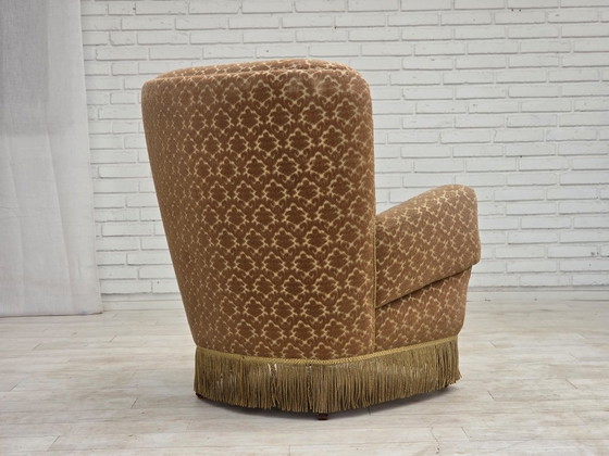 1960s, Danish Armchair, Furniture Velour, Beech Wood – Textile (photo 8 of 17)