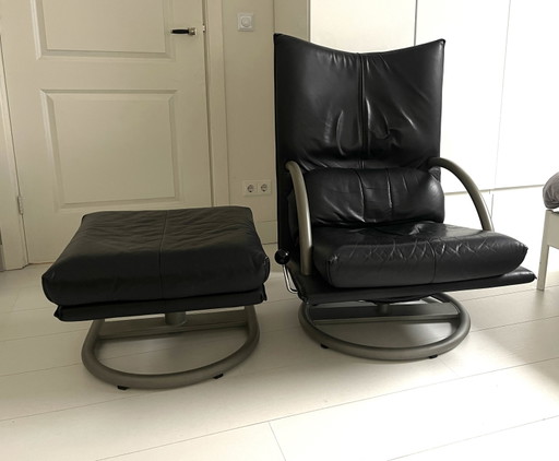 Sillón y reposapiés Rolf Benz Torino – fauteuils, Leather, Metal (photo 2 of 15)