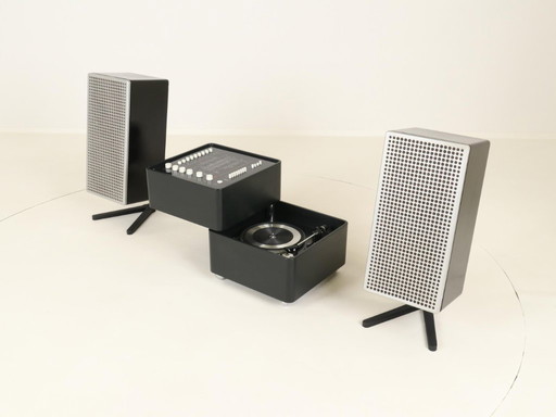 Wega 3300 Model Cube Stereo by Verner Panton & speakers, Germany, 1970s 