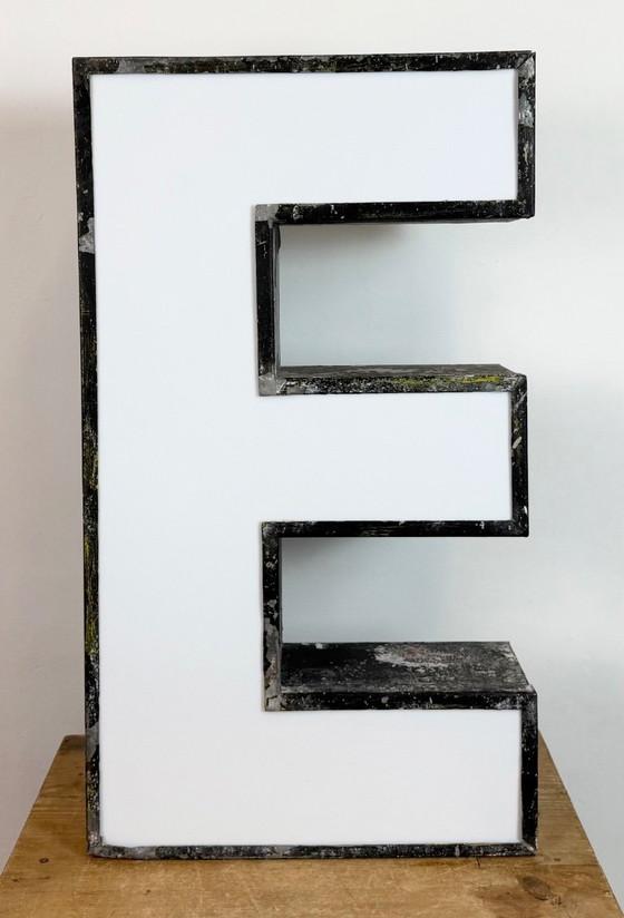 Image 1 of Large Vintage Illuminated Advertising Letter E , 1960s