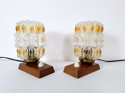 Paire de lampes de table vintage, lampes de chevet lampes de bureau 70's