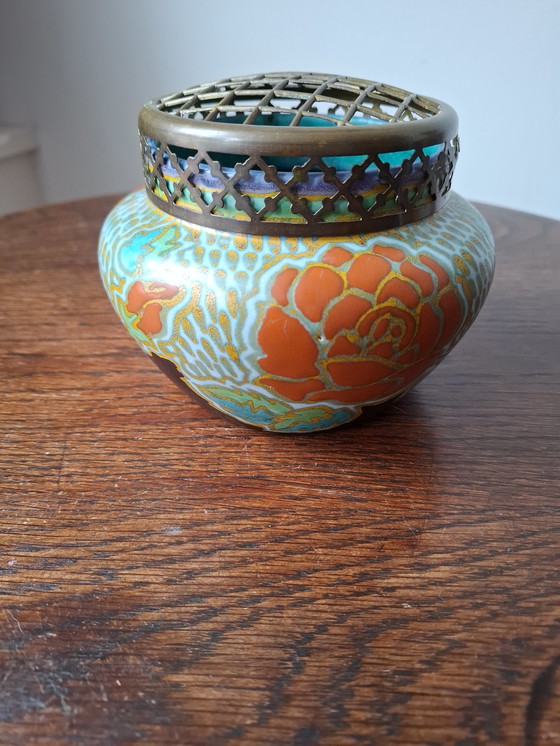 Image 1 of Plateelfabriek Zuid-Holland, decoro fresa a rosa Rio, perfette condizioni!