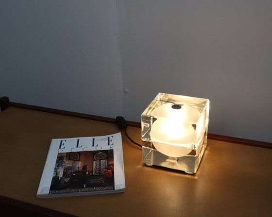 Image 1 of Lampada da tavolo Cubosfera anni '60 di Alessandro Mendini per Fidenza Vetraria