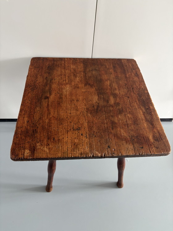 Rare table d'appoint/tabouret Thonet ancien - Avec étiquette d'origine (env. 1920-1940) – Tables d'appoint (photo 4 of 10)