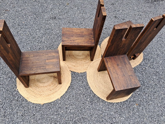 Image 1 of 4 brutalisme stijl stoelen