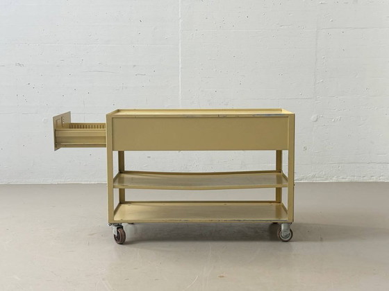 Image 1 of Industrial metal trolley/rolling chest, 1970s