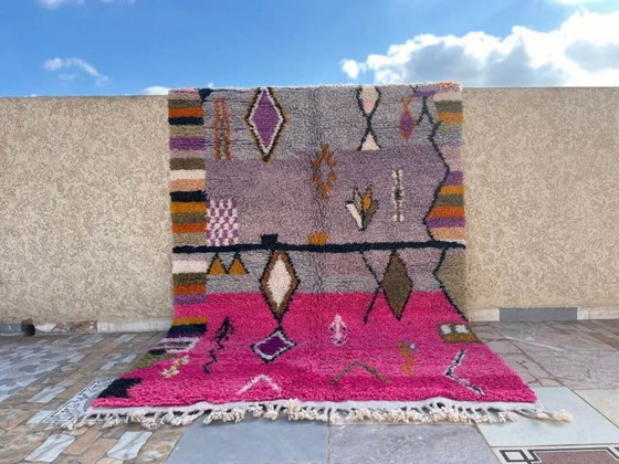 Image 1 of Authentischer Azilal-Berberteppich – Einzigartiges handgefertigtes Stück – Leuchtende Farben & abstrakte Muster