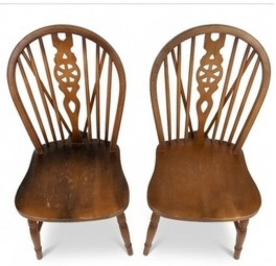 Classic English Windsor Wheelback Chairs, Dining chairs, Wood, Brown (photo 3 of 5)