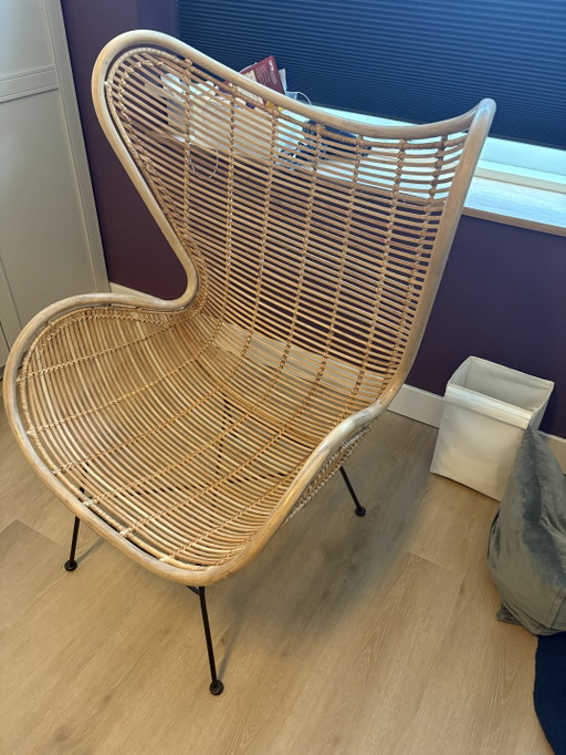 HK Living - Egg Chair - Rattan – fauteuils, Metal