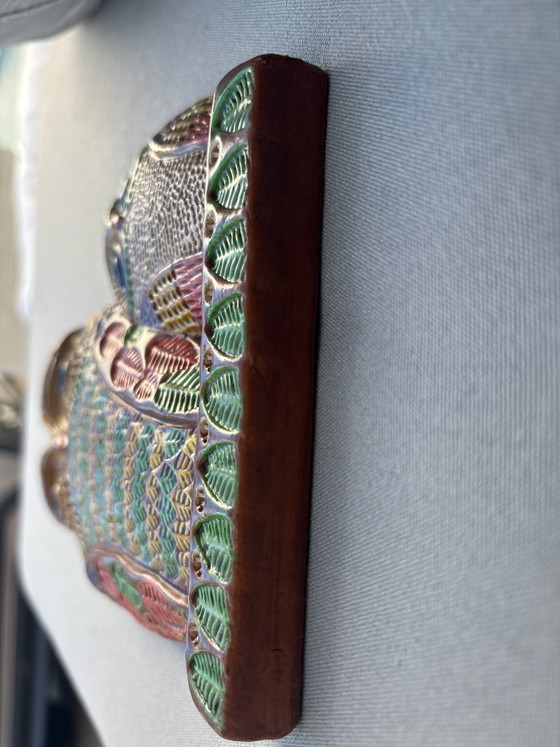 Beautiful ceramic owl wall plaque - Convento Aracena (Vintage), Decorative Objects, Beige (photo 4 of 5)