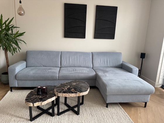 Image 1 of Geräumiges blaues Polipol-Sofa mit optimalem Sitzkomfort