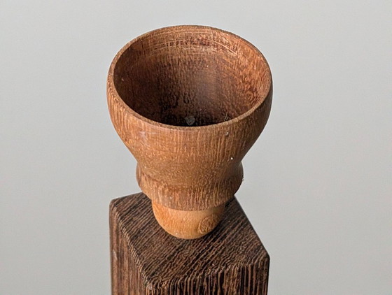 Image 1 of Danish Art Deco Style Wooden Candle Chandelier, 1970s