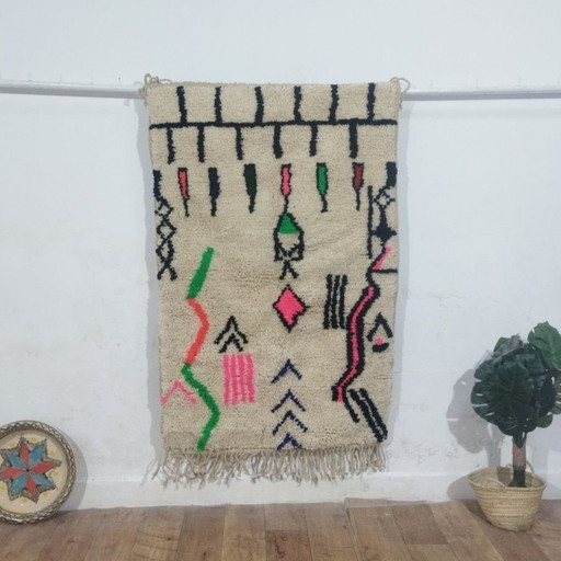 Authentiek Marokkaans Azilal Berber tapijt – Natuurlijke wol – 150 x 100 cm