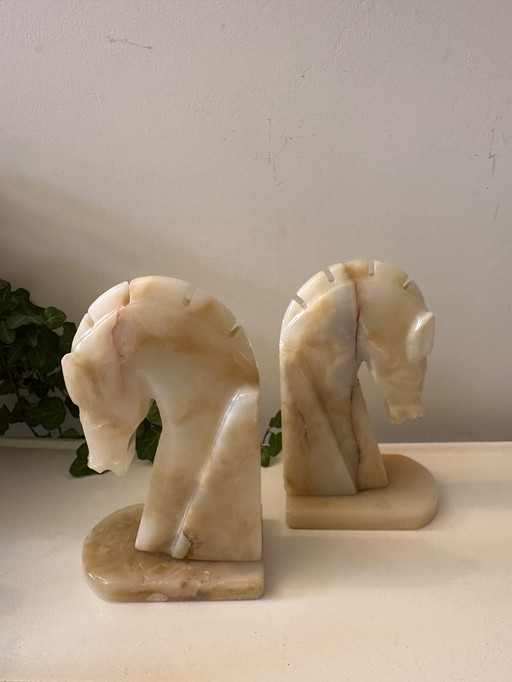Set of 2 onyx bookends