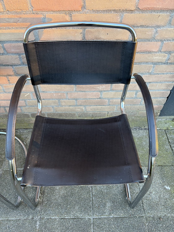 Image 1 of 4 chaises italiennes vintage à structure tubulaire, années 70/80