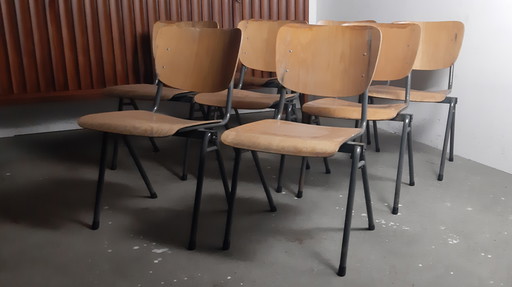 Set of 8 Riemersma dining chairs industrial
