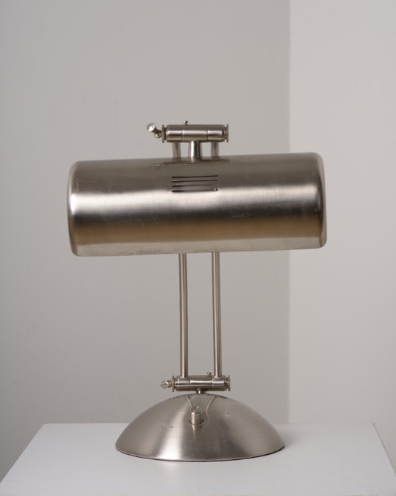 Vintage Design Bureaulamp – A.h.g. Wachsmuth & Krogmann – Tafellampen, rvs (photo 7 of 9)