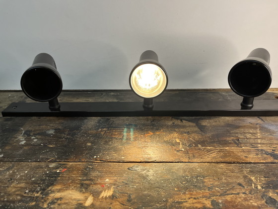 Image 1 of Black Vintage post modern Phase Madrid three spotlight ceiling lamp