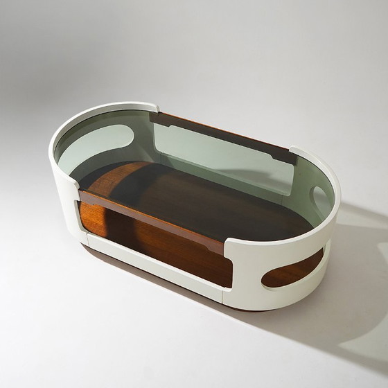 Couchtisch aus Holz und Glas im Space-Age-Stil, 1970er Jahre – Couchtische (photo 3 of 14)
