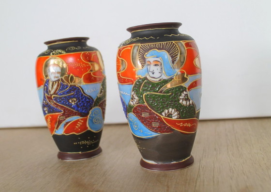 Lot de 2 Vases Satsuma Japonais Vintage – Années 60 – Porcelain (photo 11 of 11)