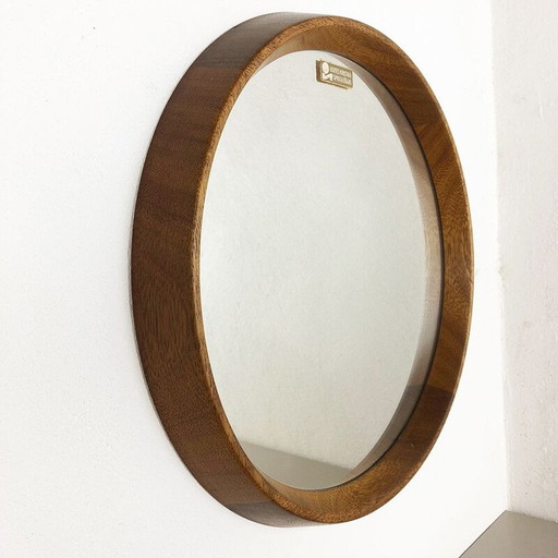 Miroir vintage en chêne et verre, Allemagne 1960
