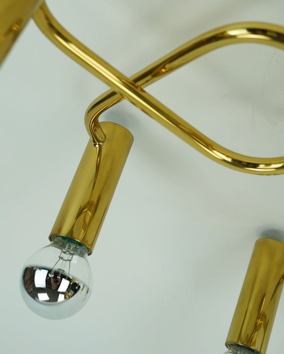 Large 1970s Sputnik Brass Ceiling Lamp 8-Light Ceiling Fixture – Ceiling lights (photo 3 of 11)