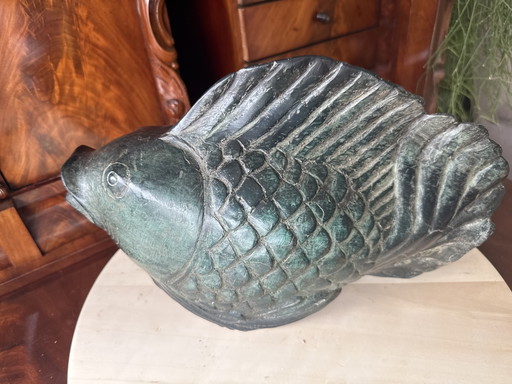 Vintage-Messing, das wie ein bronzener Karpfen aussieht – decoratieve objecten, Metal