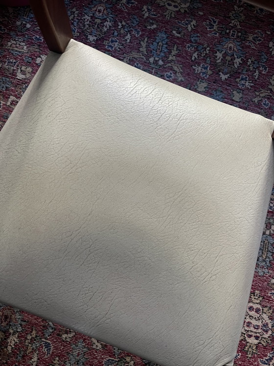 Image 1 of Set di sedie da pranzo vintage di design danese/olandese - anni '60 in teak/similpelle bianco sporco