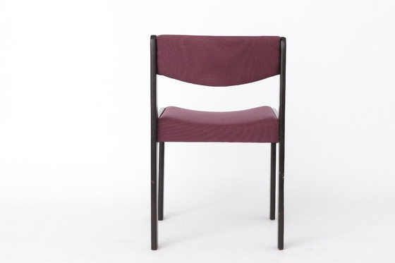 Image 1 of 1 of 6 Vintage German Dining Chair, 1950s–1960s, Black Beechwood, Pastel Upholstery