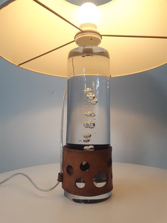 Image 1 of Bellissima lampada in vetro massiccio di Daum, lampada da tavolo vintage in cristallo francese