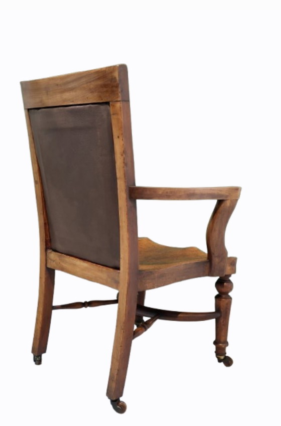 Image 1 of Antieke Engelse bureau- / library armstoel