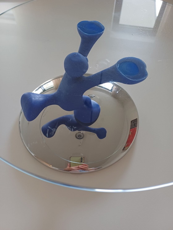 Alessi Cake Stand (design by Mattia Di Rosa), Kitchen accessories, polished steel, Glass, Blue (photo 5 of 7)