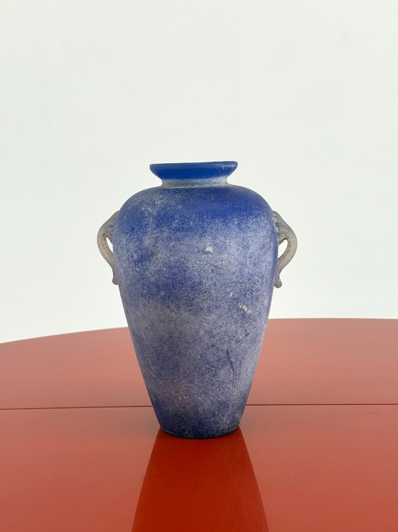 Image 1 of Vintage Murano amphora vase cobalt blue
