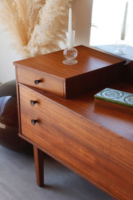 Image 1 of Vintage teakhouten kaptafel Avalon - Scandinavisch design uit het midden van de 20e eeuw