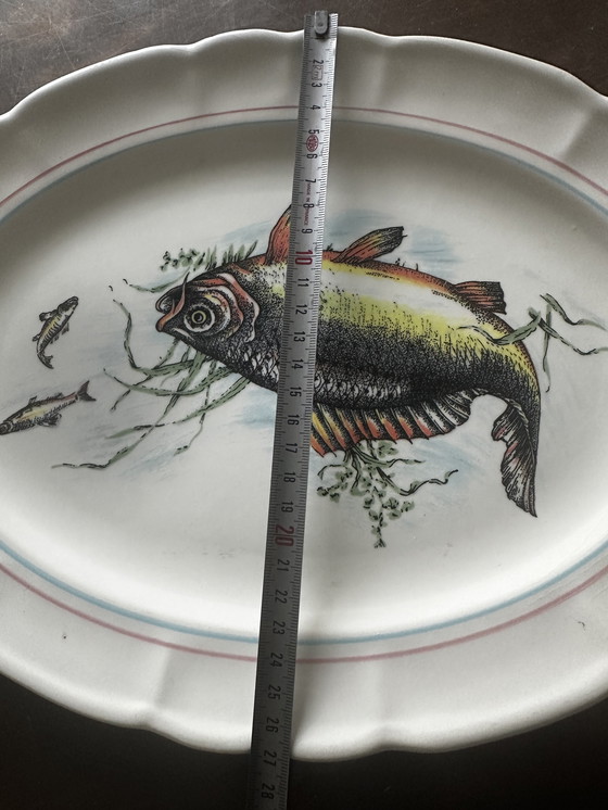 Image 1 of Plat à Poisson Vintage en Céramique " Ceramica Castellana " 36/27 cm