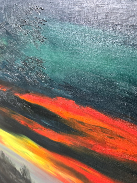 Alfons Meirvenne Dipinto Originale di Paesaggio – 1974 – Dipinti e disegni (photo 4 of 5)