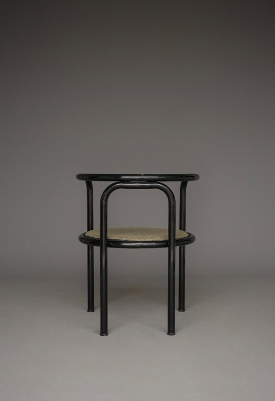 Image 1 of Juego de cuatro sillas negras 'Locus Solus' de Gae Aulenti para Poltronova, años 60