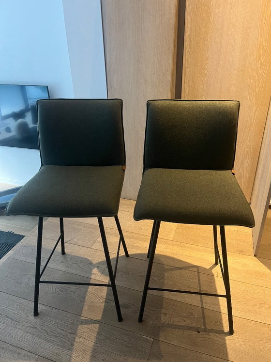Set di 2 Sgabelli da bar Enzo Luca Scola – Verde Oliva – Textile (photo 5 of 6)