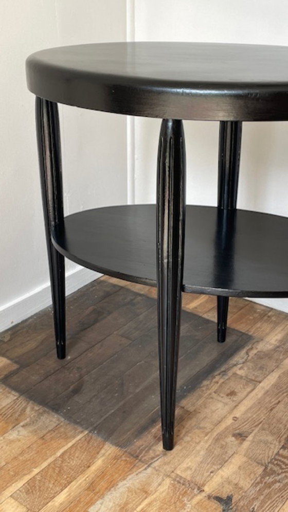 Image 1 of Art Deco Black Wood Console Table
