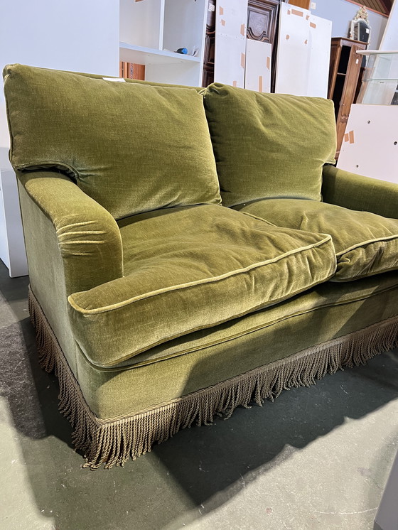 Image 1 of Vintage toad sofa in khaki green velvet