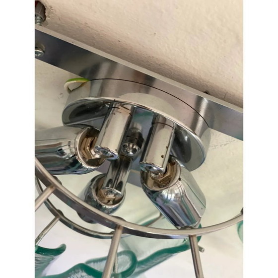 Image 1 of Coppia di applique italiane contemporanee in vetro di Murano “Selle” con tonalità verde acqua