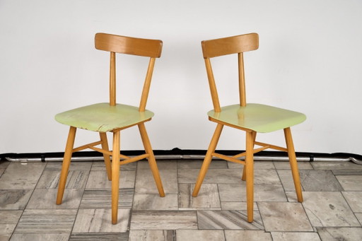 Set di 2 sedie in faggio, anni '60, Cecoslovacchia – TON, eetkamerstoelen, Wood (photo 2 of 14)