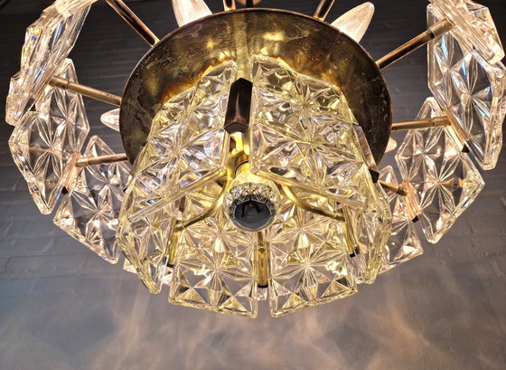Image 1 of Vintage Hillebrand Kroonluchter Kristal, 1960s