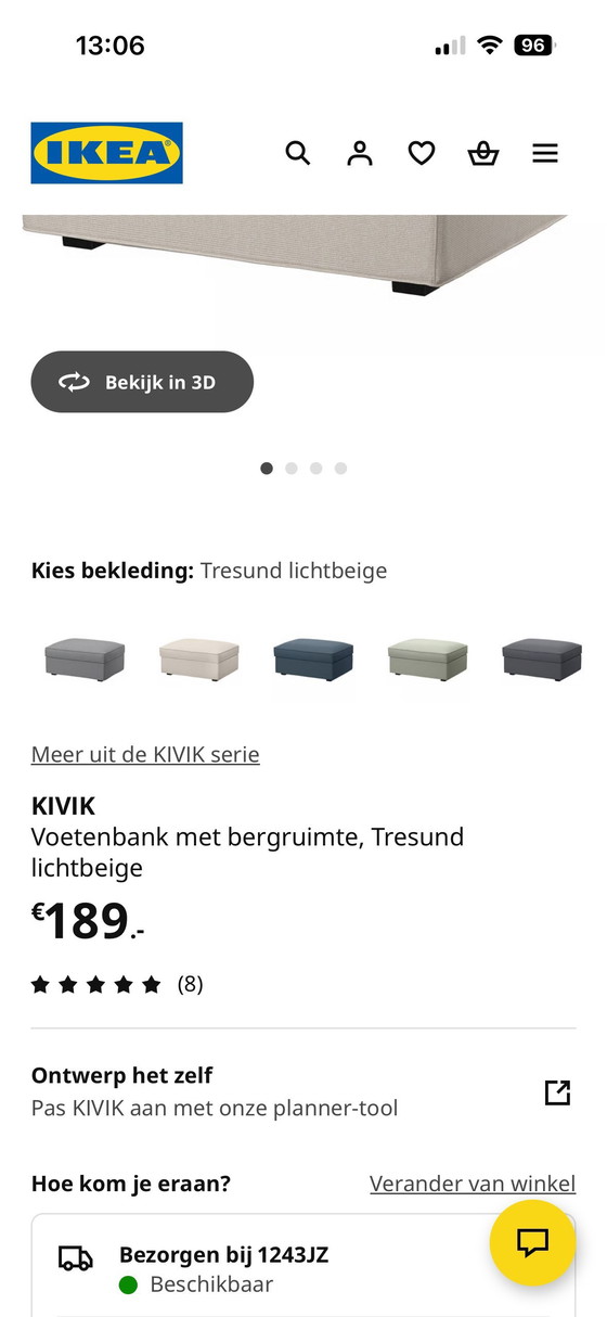 Image 1 of IKEA stool 90x70 cm + storage space!