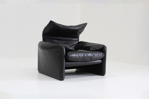 Cassina Maralunga Sessel Schwarz Leder