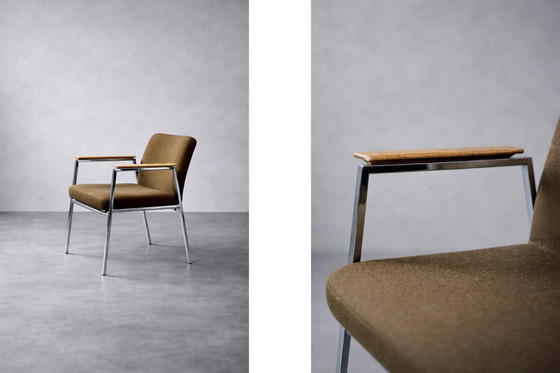 Image 1 of Vintage Duitse bruine conferentiestoel uit het midden van de 20e eeuw van Drabert, jaren 70.