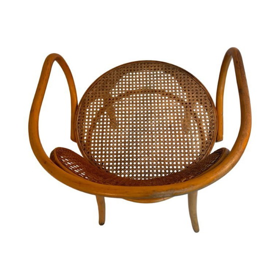 Image 1 of Ligna Drevounia (Thonet) - Nr. 210 - Bugholzstuhl mit Sitzfläche aus Geflecht / Rattan