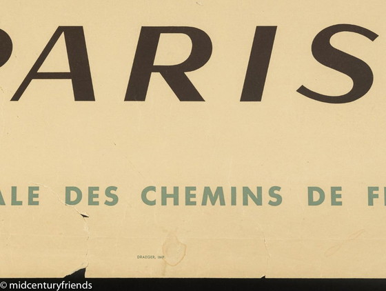 Reclameposter "Notre Dame" Franse Nationale Spoorwegen, 87 x 123 cm – SNCF, Glass, Paper (photo 7 of 16)