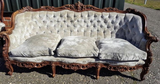 Italiaanse barok bank met fauteuils